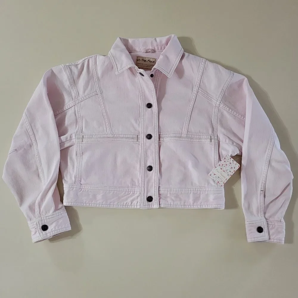 Free People Star Crossed Sorbet Denim Cropped Jacket - Picture 5 of 16